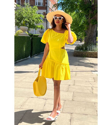 SETSOFRAN London Yellow Poplin Dress M (10-12 UK) / Yellow