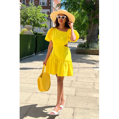 SETSOFRAN London Yellow Poplin Dress S (8-10 UK) / Yellow
