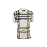 Trojan Trojan Oversize Check Panel Polo Shirt – Ecru – XXL