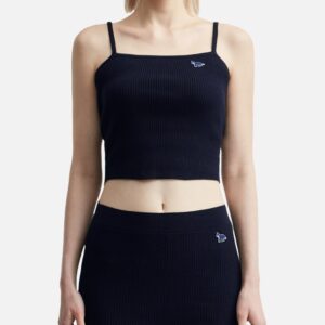 Baby Fox Patch Fine Rib Cropped Top