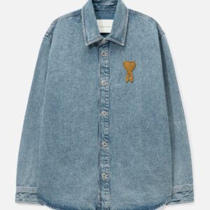 Blue Cotton Knitted Ami De Coeur Overshirt
