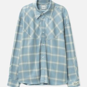 Blue Gradient Check Western Shirt