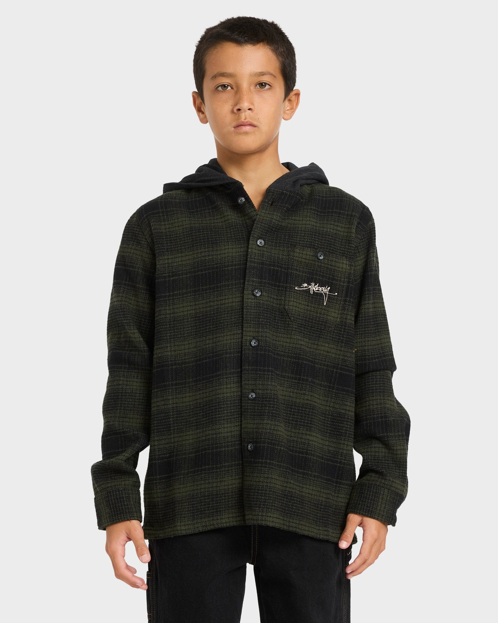 Boys 8-16 Baja Surf Hooded Flannel Shirt