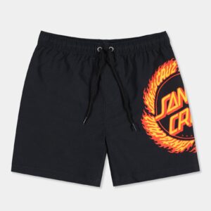 Boys 8-16 Flame Ringed Dot Boardshorts
