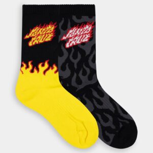 Boys 8-16 Flaming Stack 2 Pack Crew Socks