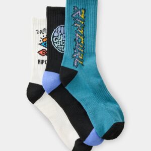 Boys 8-16 Logo 3 Pack Crew Socks
