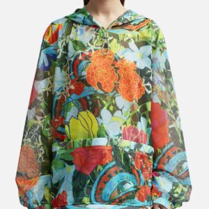 Camo Print Mesh Pullover Hoodie