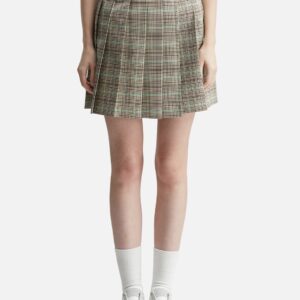 Checked Pleated Mini Skirt