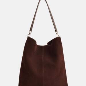 Chocolate Kamil Suede Tote Bag