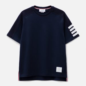 Cotton 4-Bar Short Sleeve Striped T-shirt