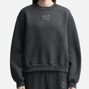 Crewneck Sweatshirt with Hotfix Logo Crewneck Sweatshirt with Hotfix Logo