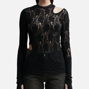 CUT-OUT FLORAL PANELED TOP