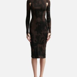 CUT-OUT PRINTED SCULPTING DRESS