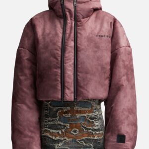 DOUBLE COLLAR CROPPED PUFFER JACKET