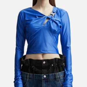 Elena Glitter Shirring Top