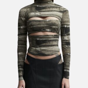 Elena Zipper Turtleneck Long Sleeve Top Elena Zipper Turtleneck Long Sleeve Top