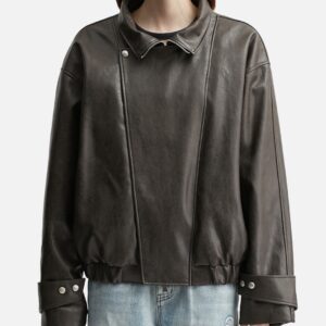 Faux Leather Bomber Jacket
