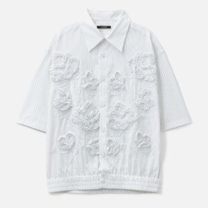 Flower Embroidery Short Sleeve Shirt