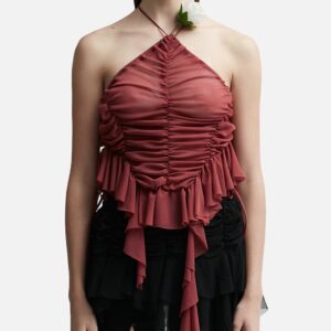 Flower Ruched Tank Top
