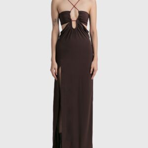 Front Key-Hole Floor Length Dress
