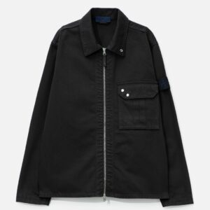 Garment Dyed Denim Zip-Up Overshirt