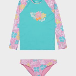 Girls 2-7 Tropical Square Lycra One Piece Rash Vest