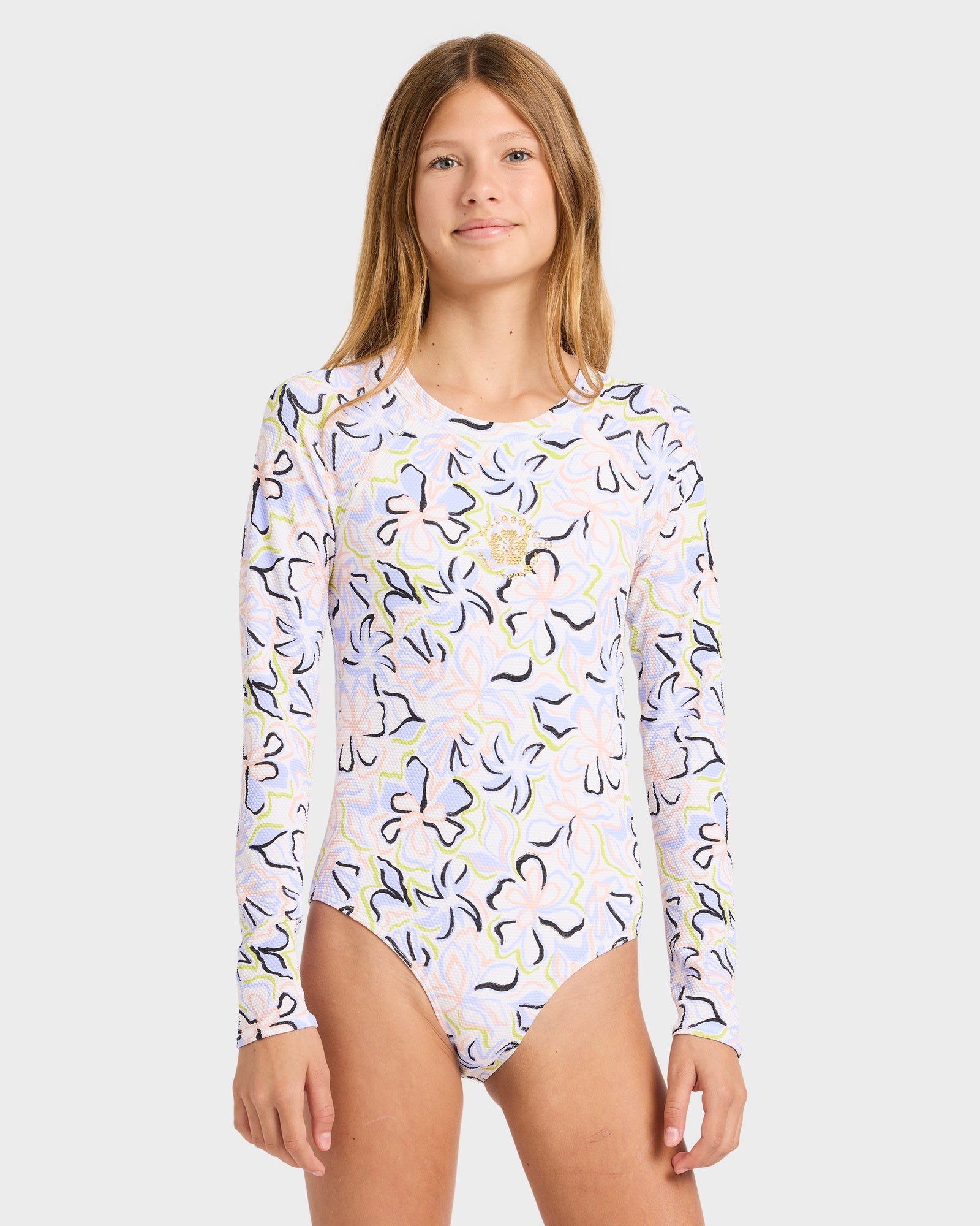 Girls 6-16 Sea Of Love Long Sleeve Rashvest