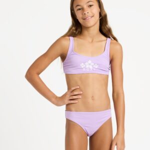 Girls 6-16 Solid Active Bralette Set Two Piece
