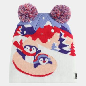 Girls 8-16 Double Pom Beanie