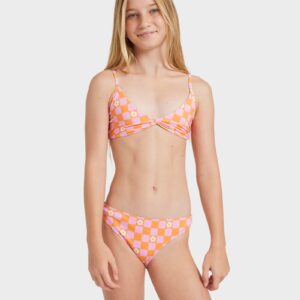 Girls 8-16 Flower Check Two Piece