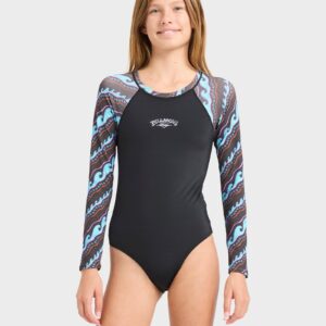 Girls 8-16 Sea Level Long Sleeve Bodysuit Rash Vest Girls 8-16 Sea Level Long Sleeve Bodysuit Rash Vest