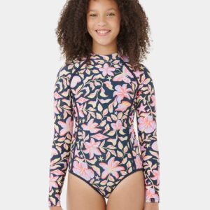 Girls 8-16 Sunset Skies Long Sleeve One Piece