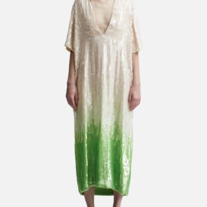 HAND EMBROIDERED EVERGREEN POLO DRESS