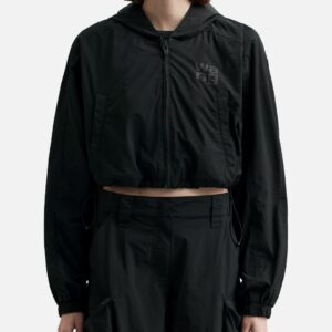 HOODED CROPPED ZIP JACKET