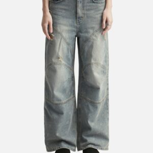 Logo Print Paneled Pants Blue Logo Print Paneled Pants Blue