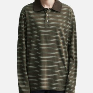 Long-Sleeve Striped Polo Shirt