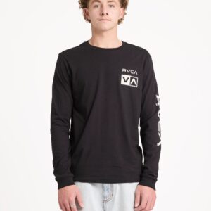 Mens Big RVCA Glitch Long Sleeve T-Shirt