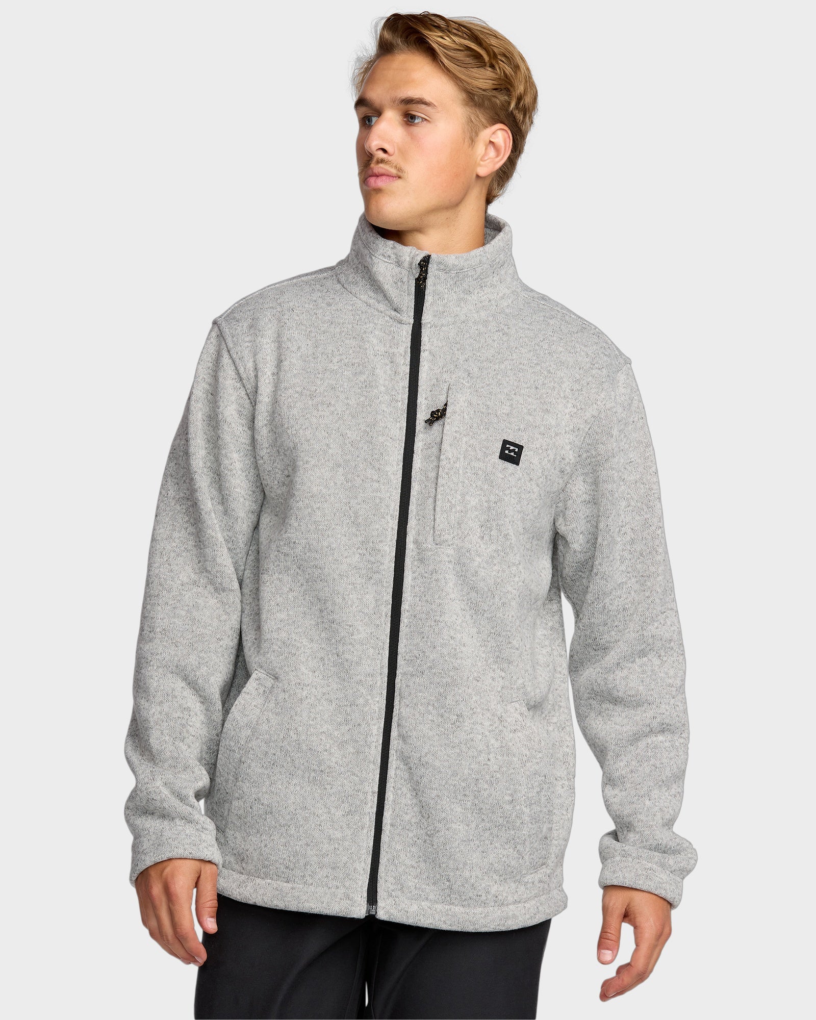Mens Boundary Mock Zip Fleece Top