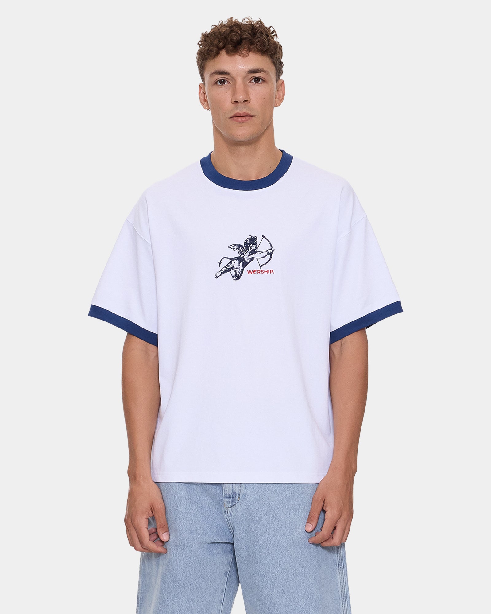 Mens Cherub Oversized Ringer T-Shirt