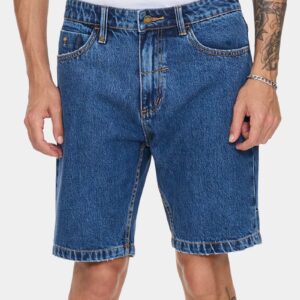 Mens Chopped Hem Slim Straight Denim Shorts