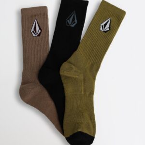 Mens Full Stone Mix Sock 3 Pack Crew Socks