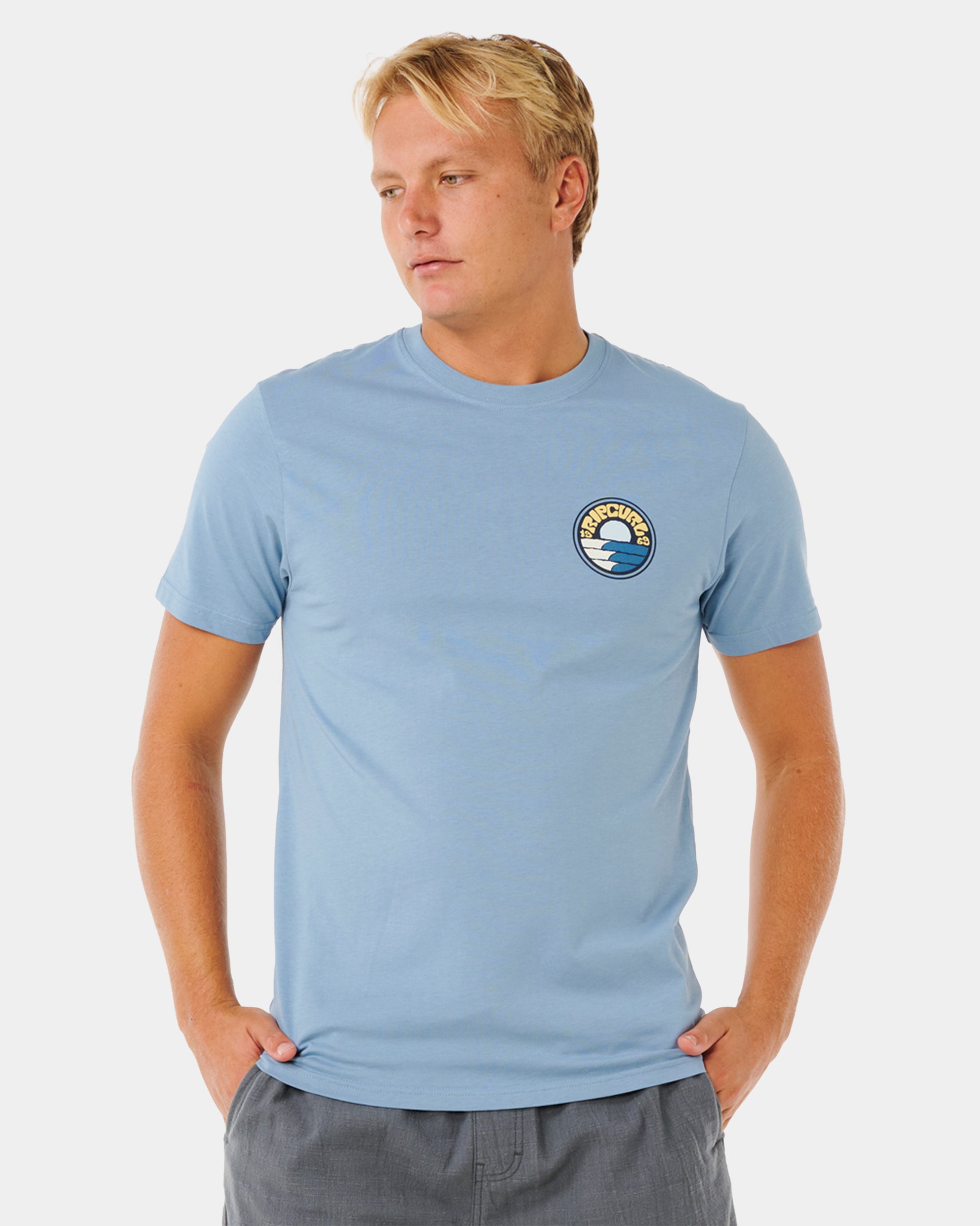 Mens Pacific Rinse Stacked T-Shirt