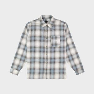 Mens Script Long Sleeve Flannel Shirt