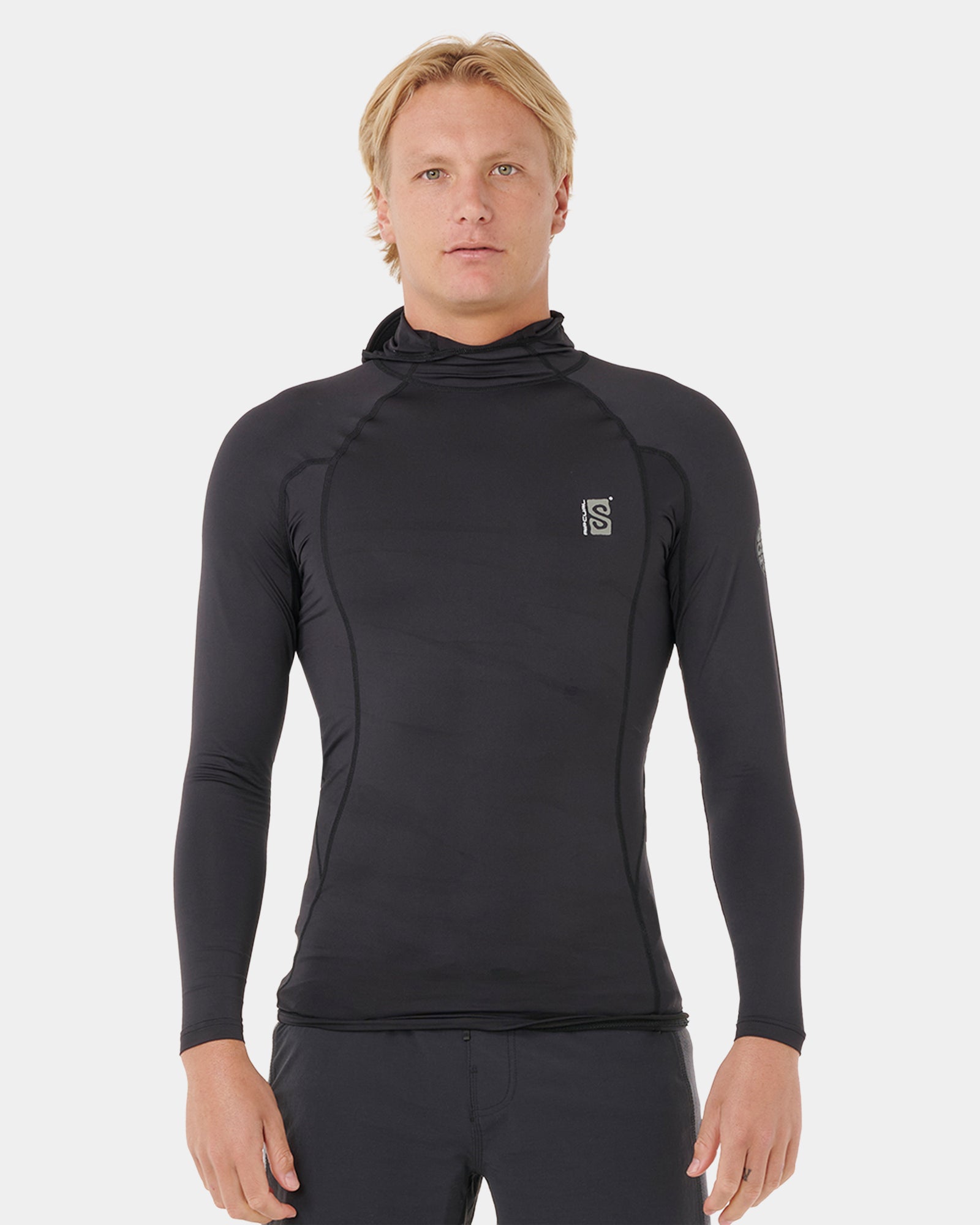 Mens Search UPF Performance Hood Long Sleeve Rash Vest