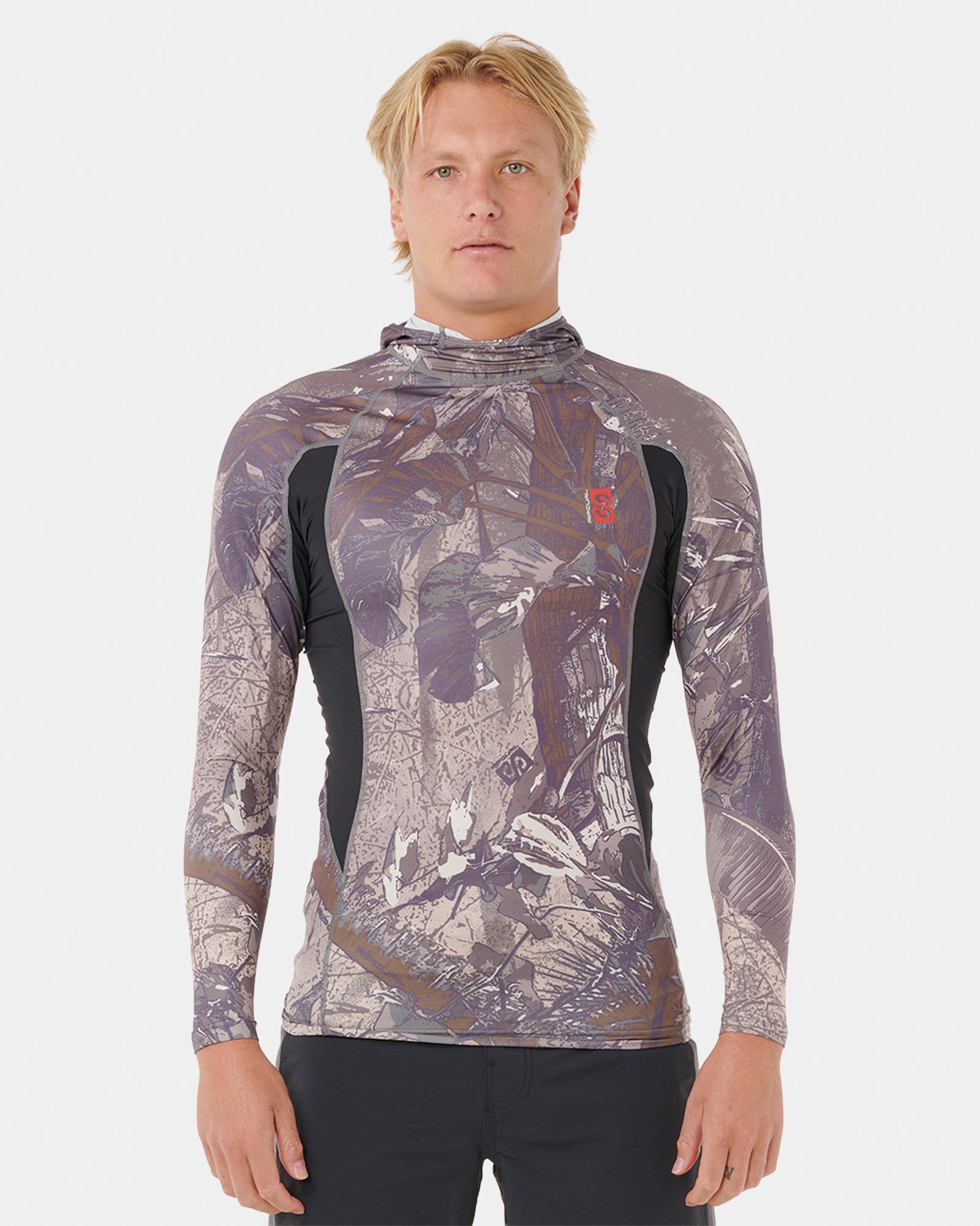 Mens Search UPF Performance Hood Long Sleeve Rash Vest