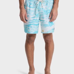 Mens Stretch Printed Volley 17" Swim Shorts
