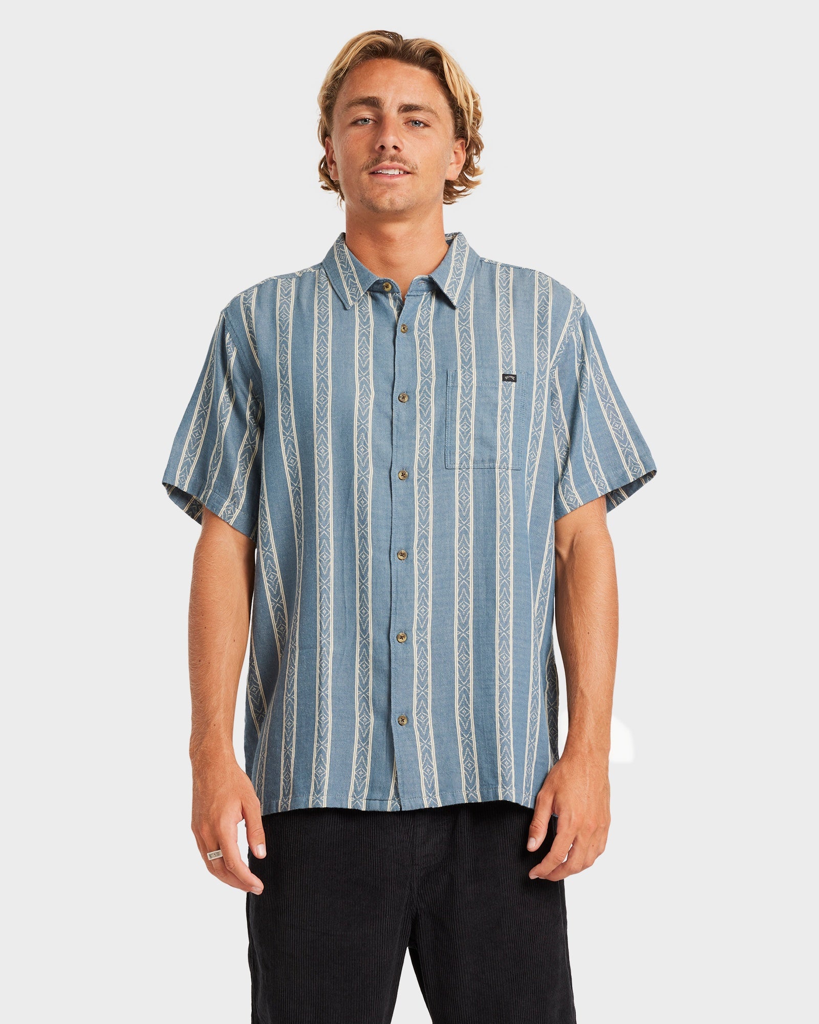 Mens Sundays Jacquard Short Sleeve Shirt