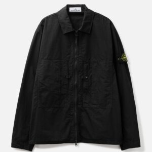 Mercerised Organic Cotton Ripstop Zip-Up Overshirt