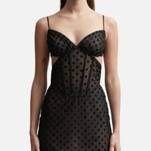 Mesh Monogram Corset Mini Dress