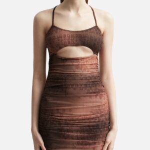 MESH TYPEWRITER MINI DRESS